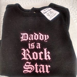0-3 Infant one piece Daddy is a Rock Star pink/black